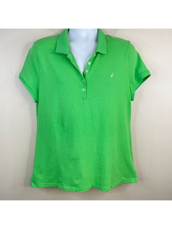 Nautica Tops - Nautica Top Womens XXL Lime Green Polo Preppy Sporty Golf Short Sleeve Vacation